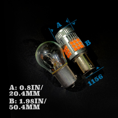 1156 1157 7440 7443 Car Turn Signal Light Bulb With Fan Error Free 25 W Yellow Amber White