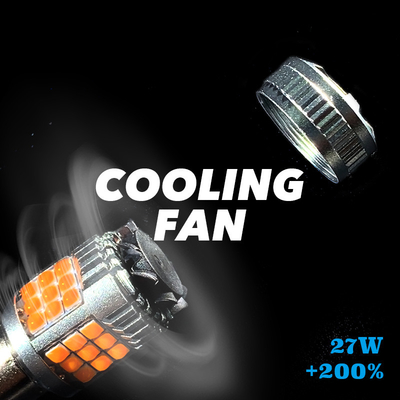 1156 1157 7440 7443 Car Turn Signal Light Bulb With Fan Error Free 25 W Yellow Amber White