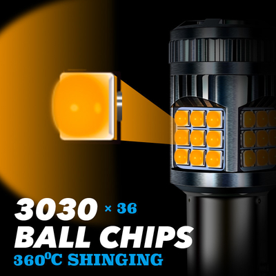 1156 1157 7440 7443 Car Turn Signal Light Bulb With Fan Error Free 25 W Yellow Amber White