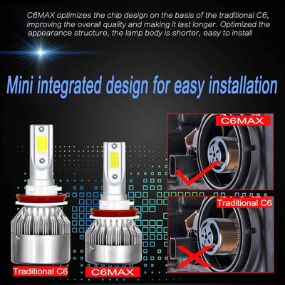 Auto C6 Led Headlight Bulbs 9005 H7 C6 Led Head Lamp